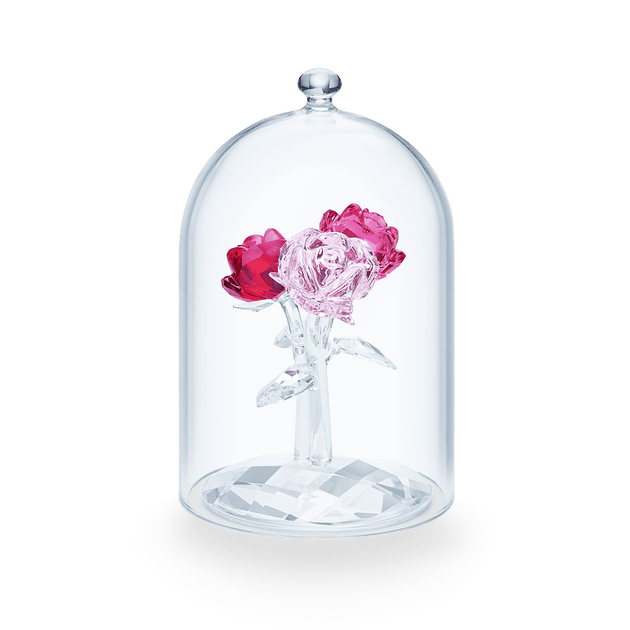 ローズローズ SWAROVSKI ROSE BOUQUET UNDER BELL JAR 5493707 MIB Complete
