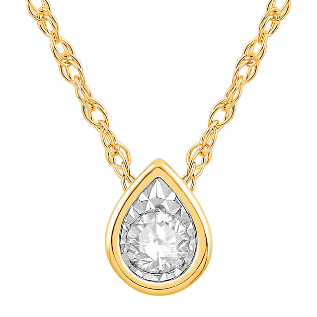 10K Yellow Gold Diamond Pendant palmersjewelry