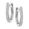 14K WG 1/15 ct. tw. Diamond Hoop Earring