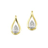 14K WYG 1/5 ct. tw. Pear Cut Diamond Mixed Metal Drop Stud Earring