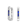 14K WG 1/25 ct. tw. Diamond & 1/5 ct. tw. Sapphire Baguette Hoop Earring