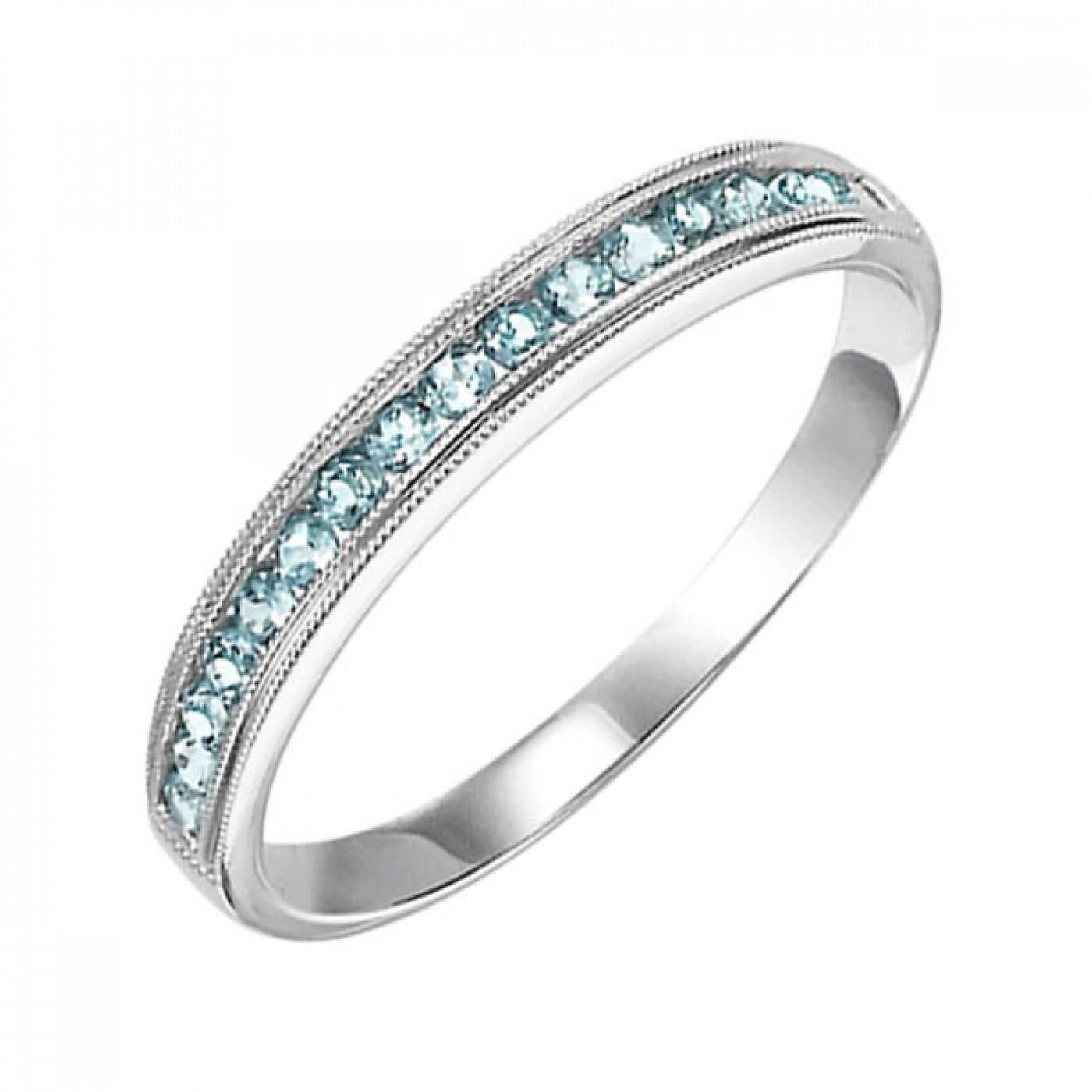10K White Gold Aquamarine Ring
