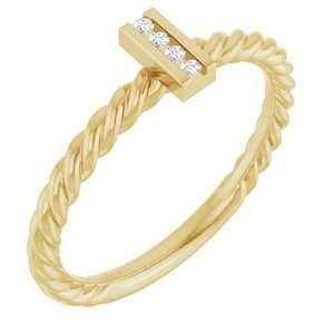 14K Yellow .03 CTW Natural Diamond Rope Ring