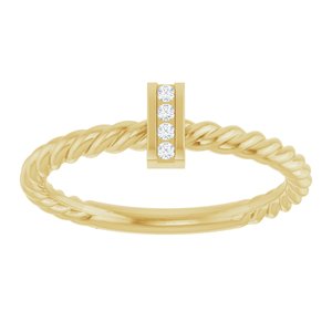 14K Yellow .03 CTW Natural Diamond Rope Ring