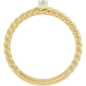 14K Yellow .03 CTW Natural Diamond Rope Ring