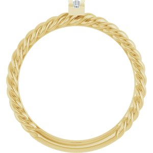 14K Yellow .03 CTW Natural Diamond Rope Ring