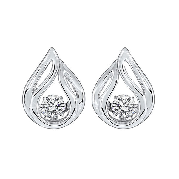 CZ Sterling Silver Rhythm Of Love Earrings