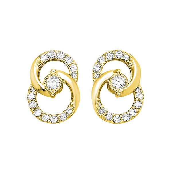 10K Yellow Gold Diamond Stud Earrings