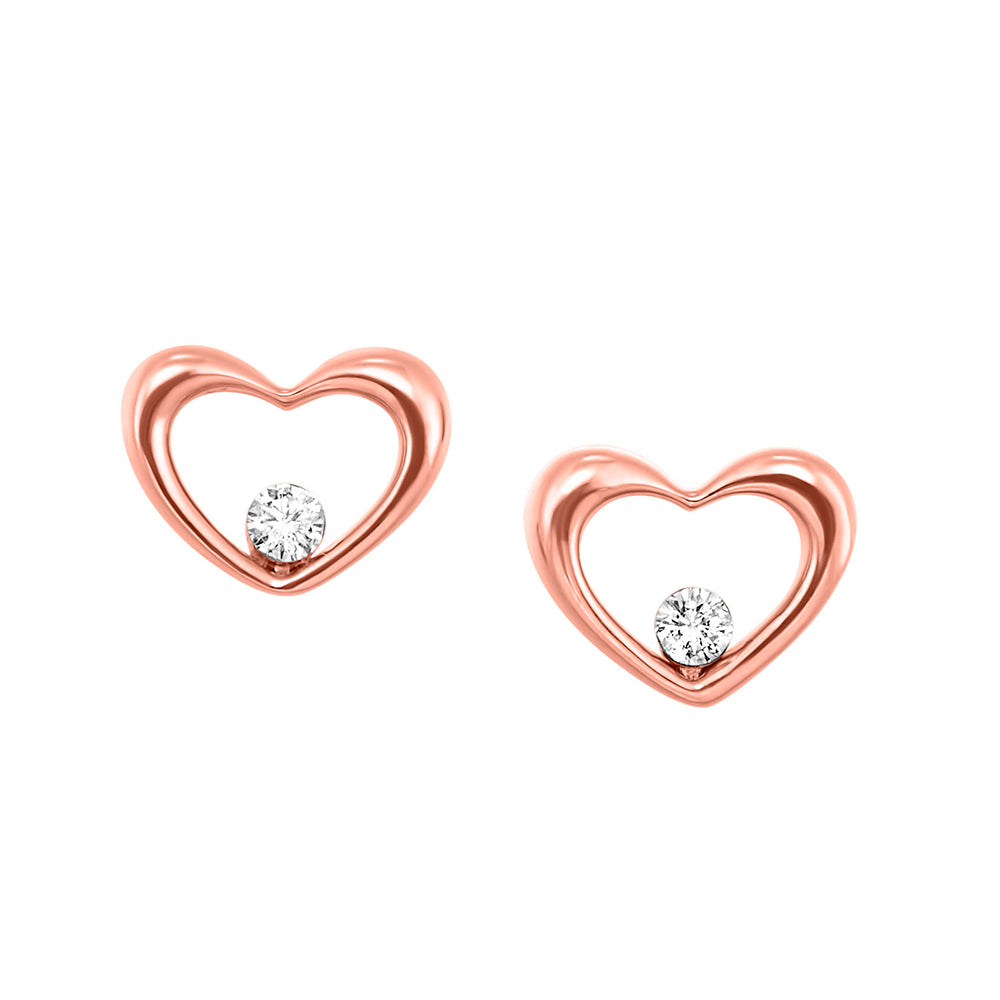 10K Rose Gold Diamond Stud Earrings
