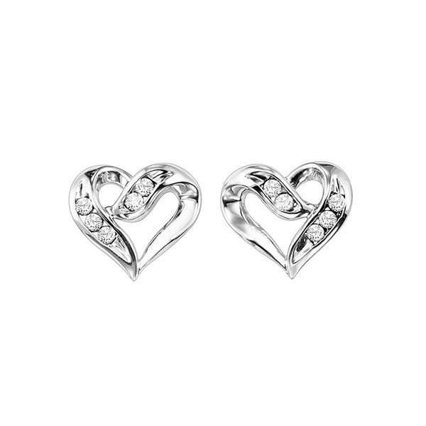 Sterling Silver Diamond Stud Earrings