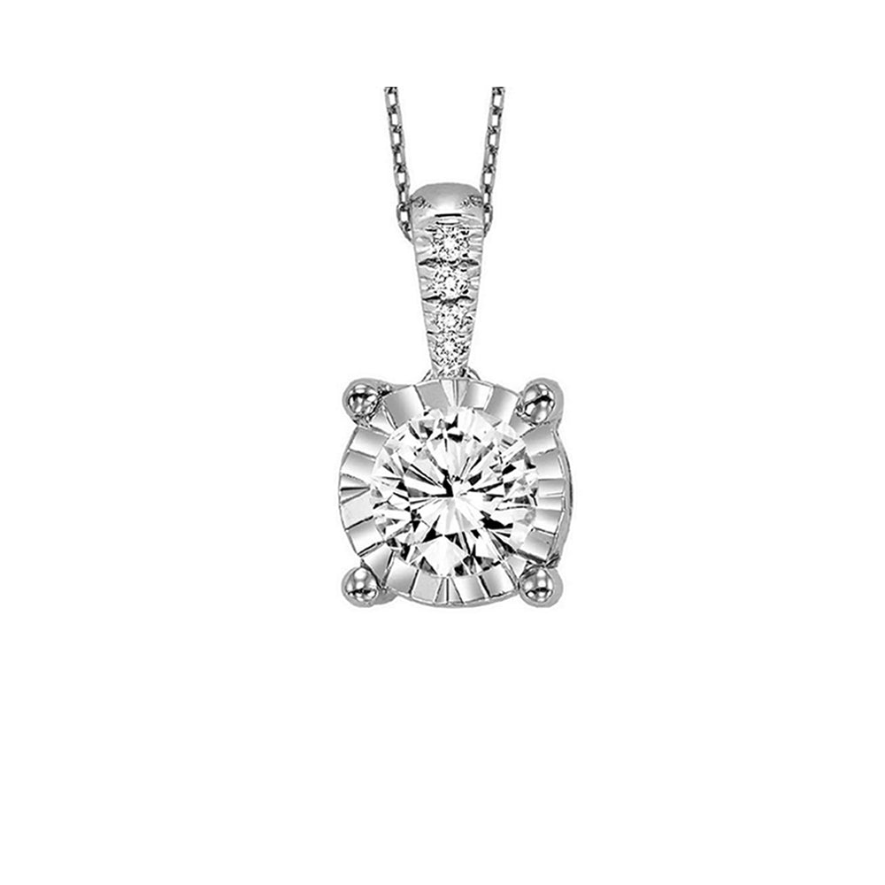 14K White Gold Diamond Pendant (1/4ctw)