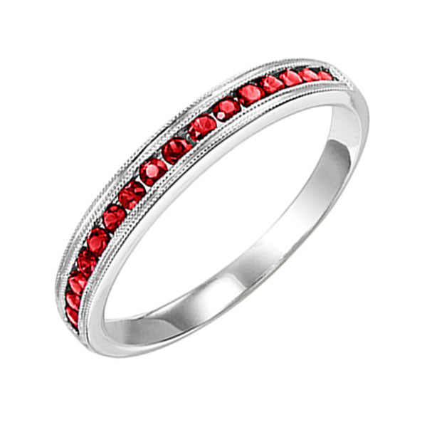 10K White Gold Ruby Stackable Ring