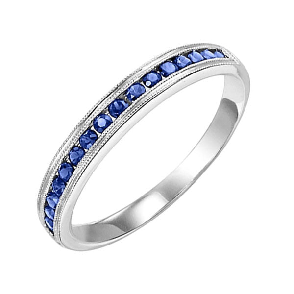 10K White Gold Sapphire Stackable Ring