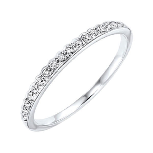 10K White Gold Diamond Stackable Ring