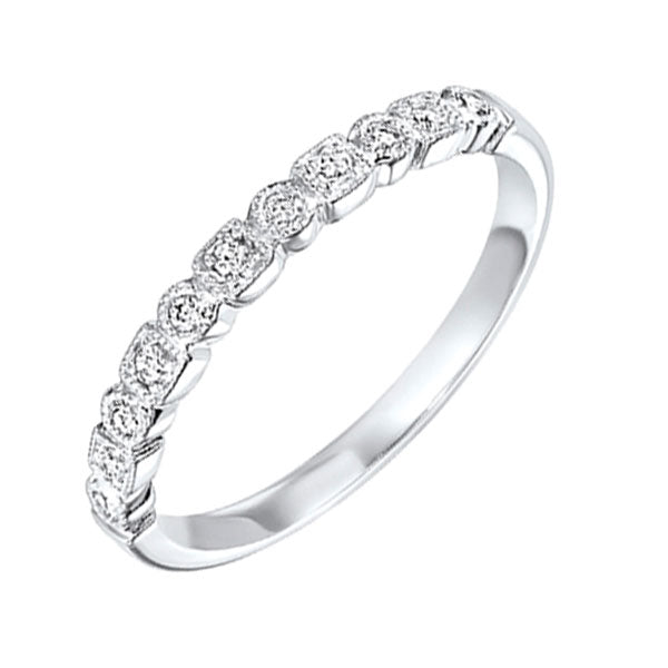 14K White Gold Diamond Stackable Ring