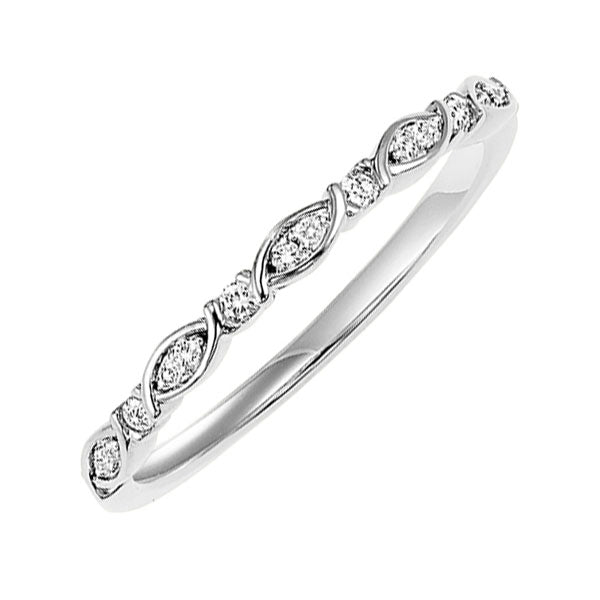 14K White Gold Diamond Stackable Ring