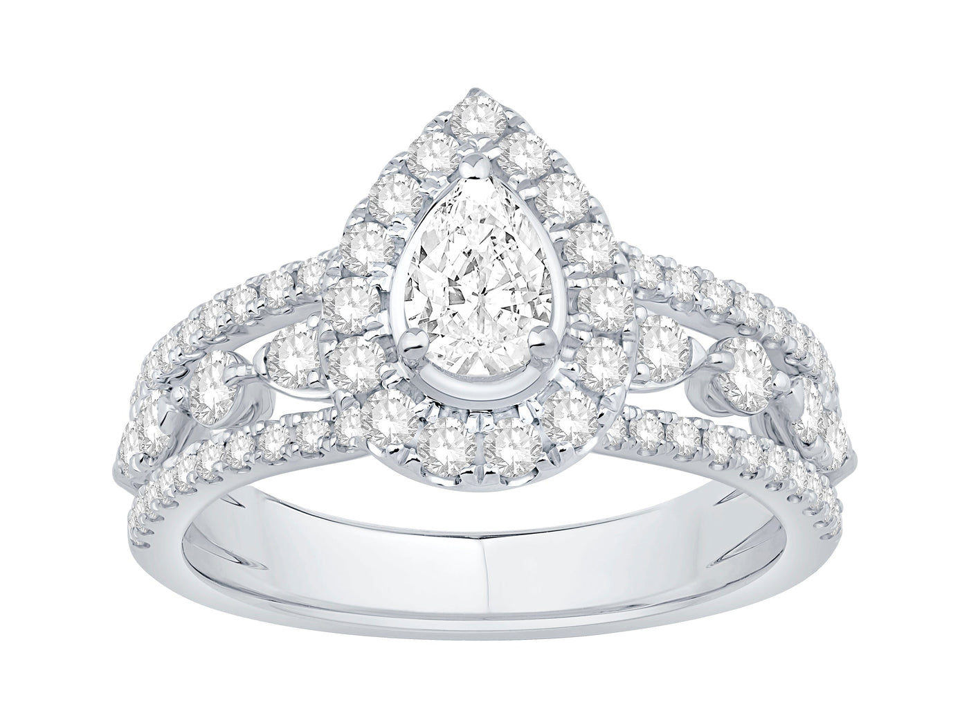 14K White Gold Diamond Engagement Ring (1.48ctw)