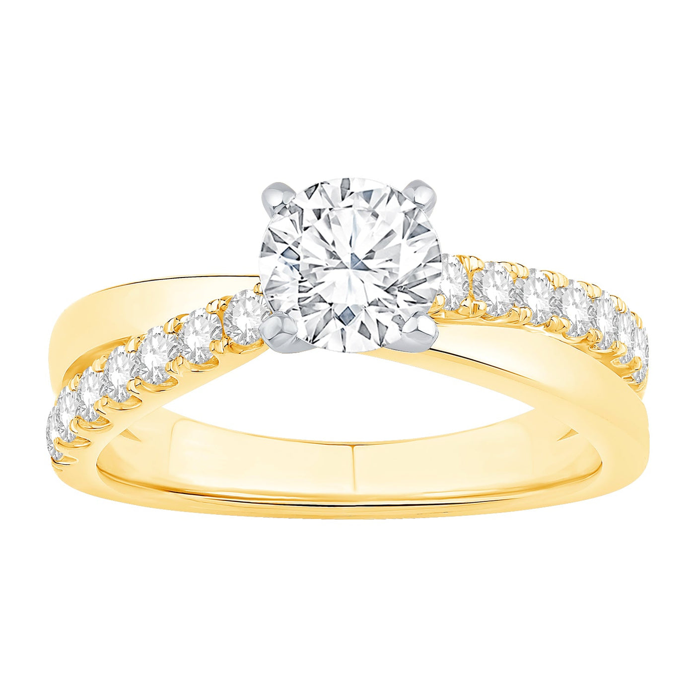 14K Yellow Gold Diamond Engagement Ring Semi Mount (3/8ctw)