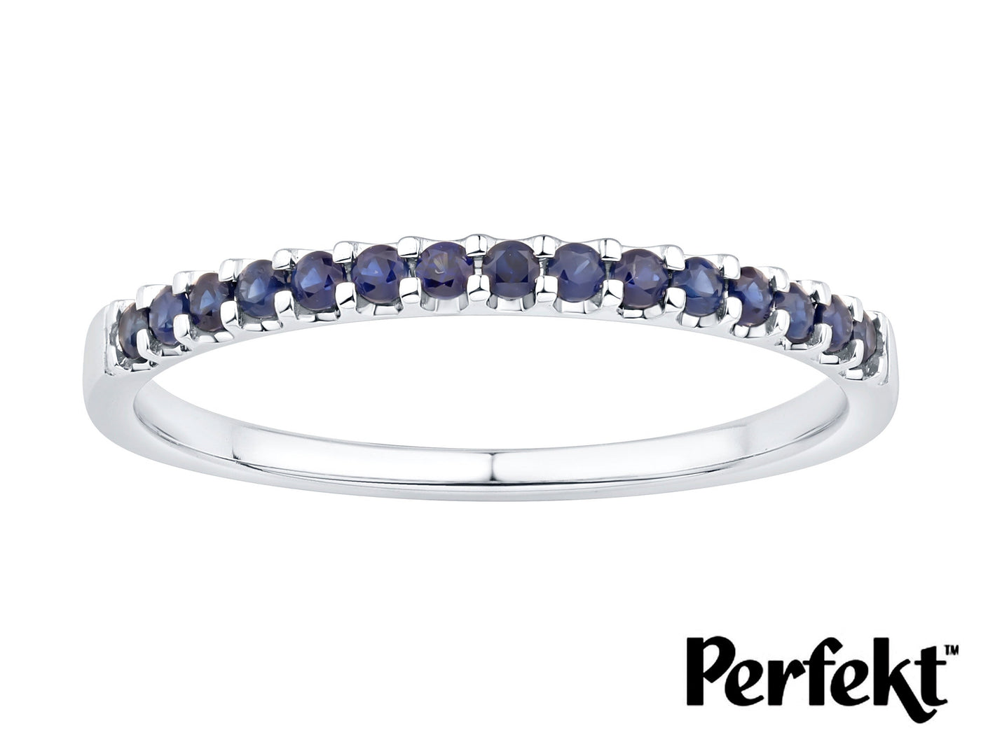 14K White Gold Sapphire Stackable Ring