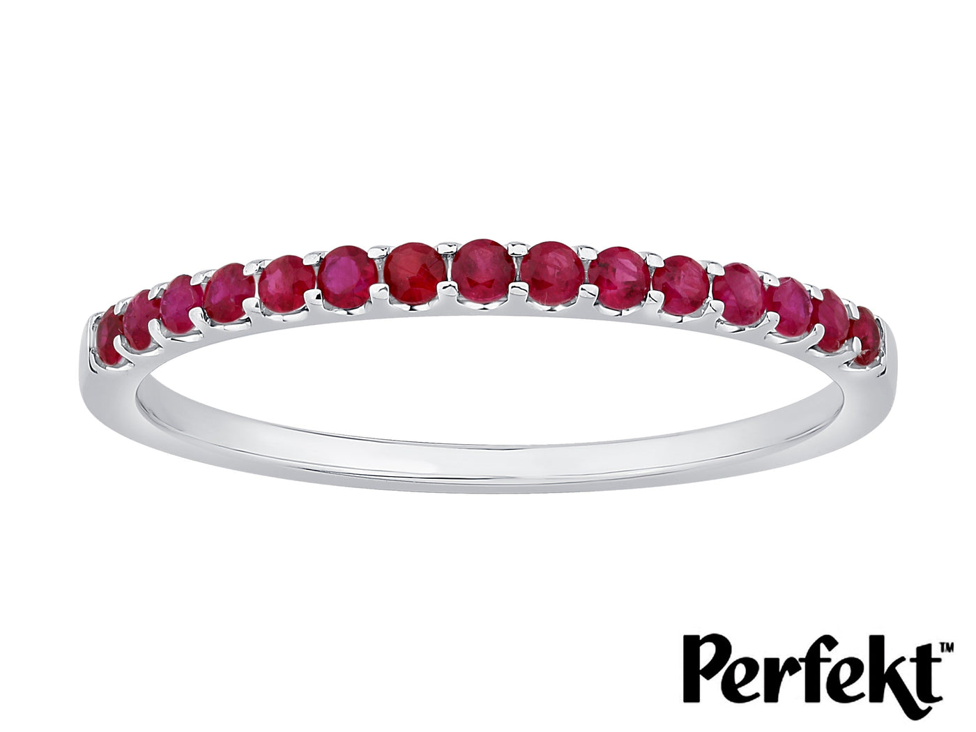 14K White Gold Ruby Stackable Ring