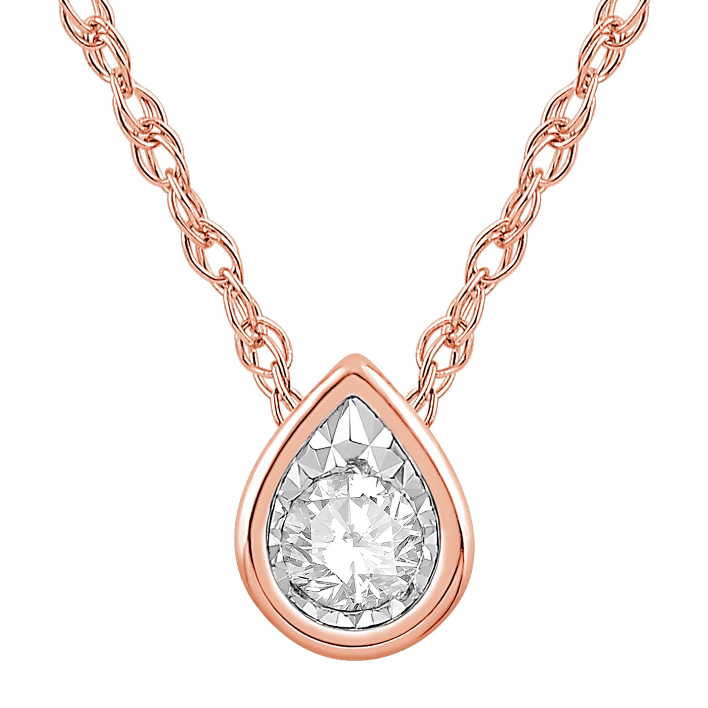 10K Rose Gold Diamond Pendant