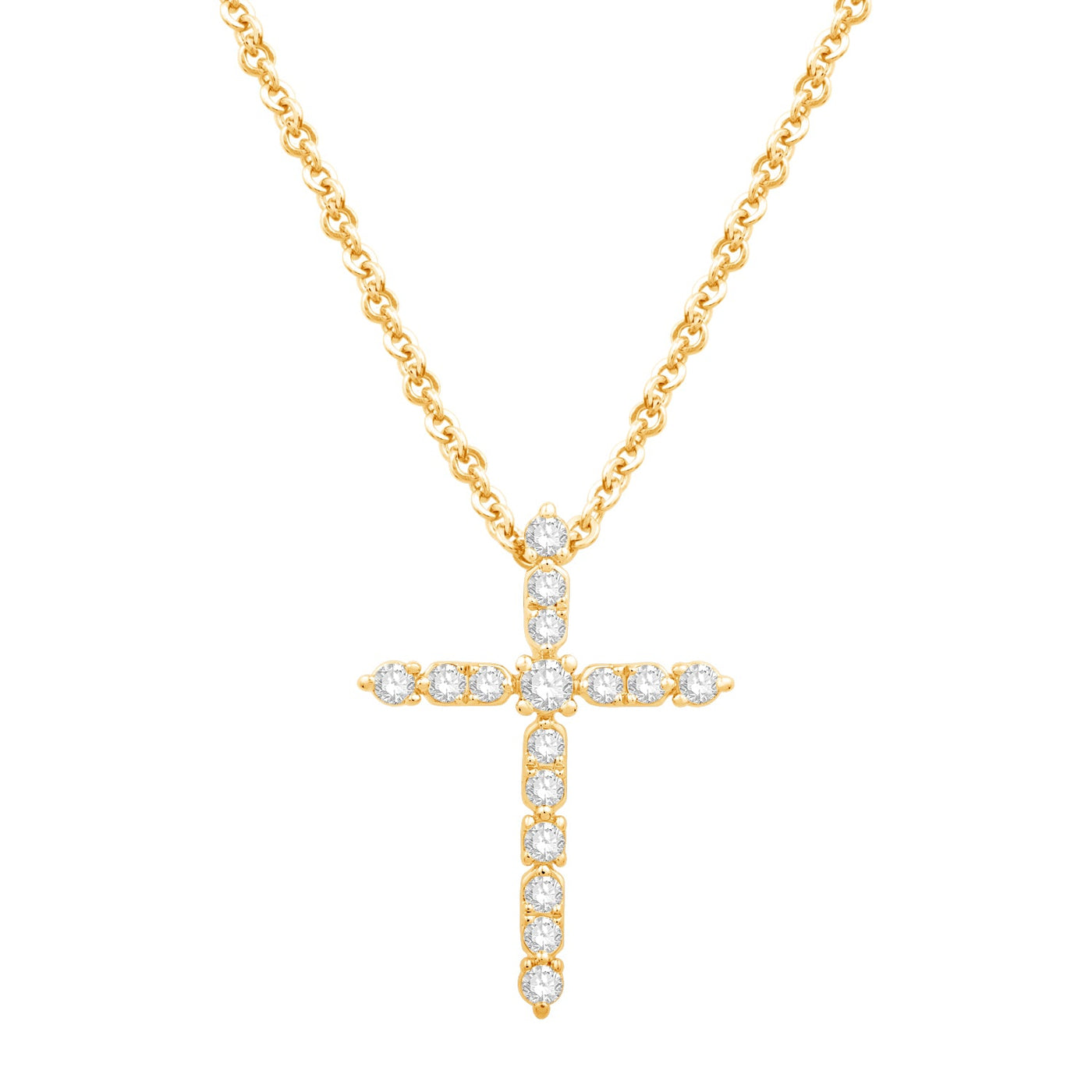 10K Yellow Gold Diamond Cross Pendant
