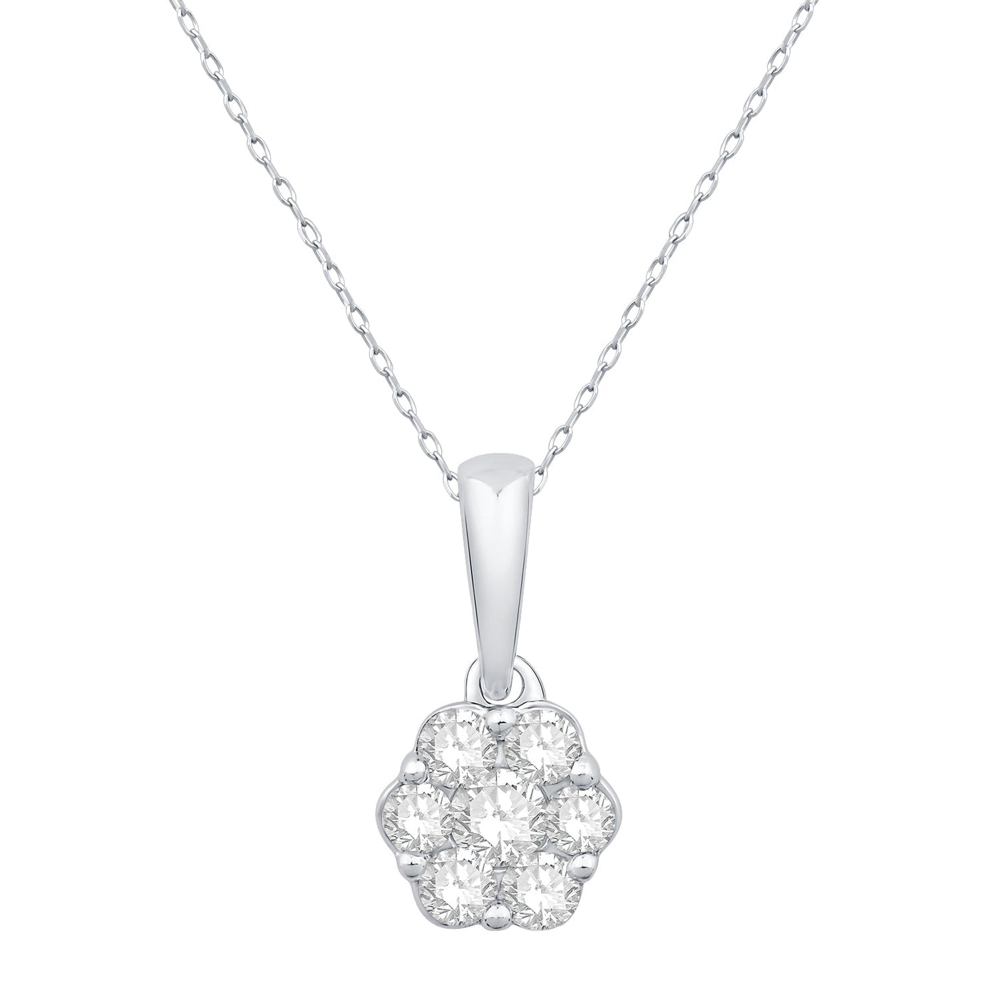10K White Gold Diamond Pendant (1/5ctw)