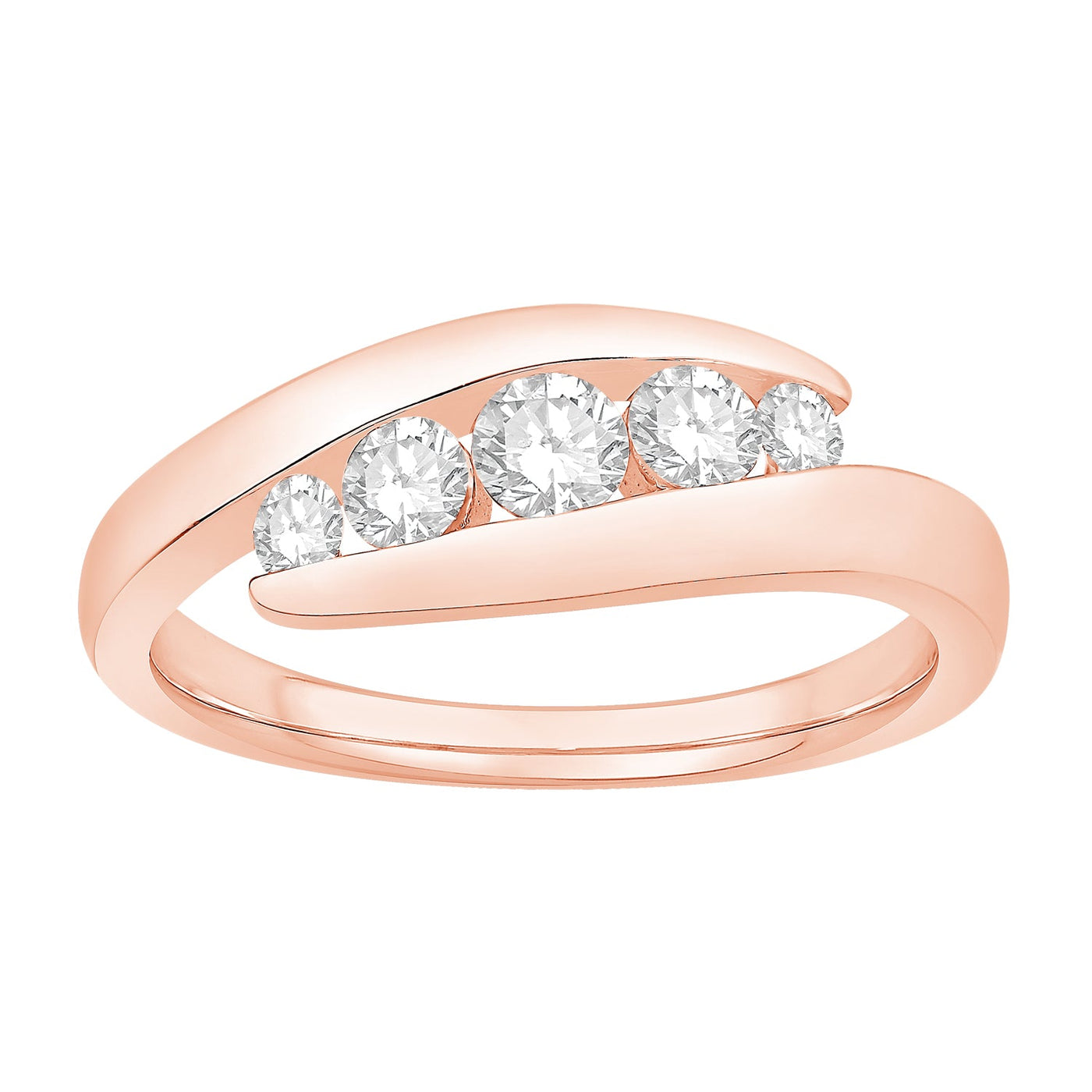 14K Rose Gold Diamond Fashion Ring