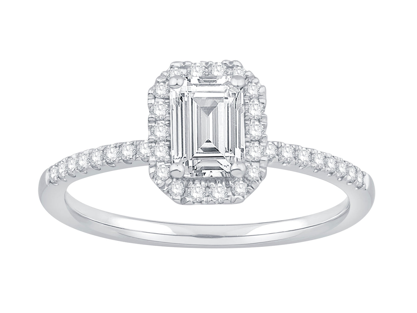 14K White Gold Diamond Engagement Ring (.90ctw)