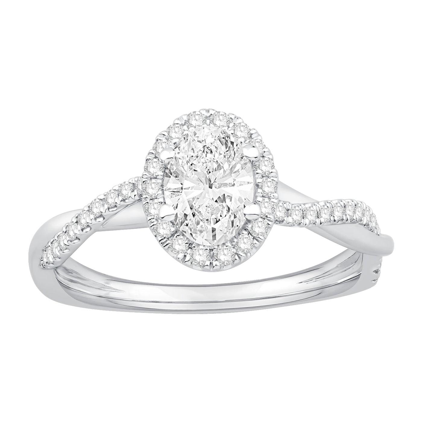 14K White Gold Diamond Engagement Ring (.98ctw)