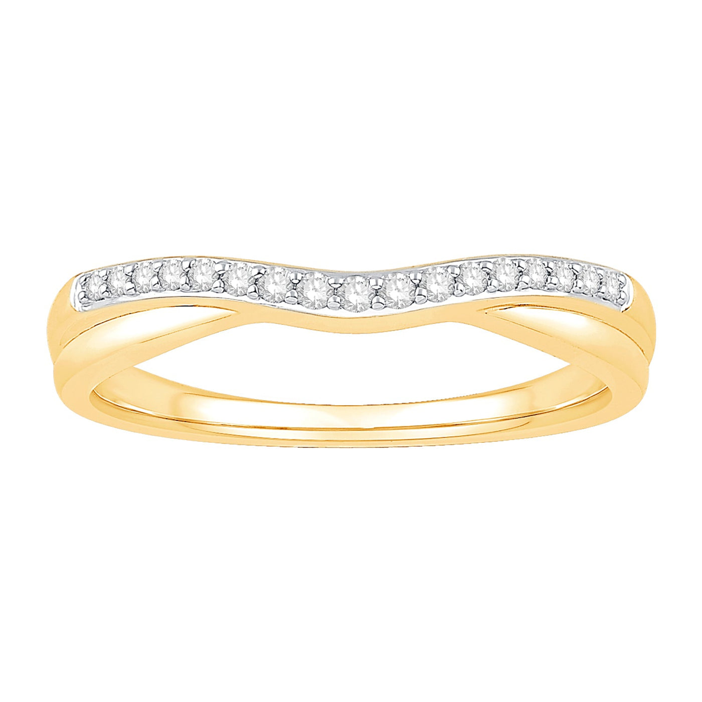 14K Yellow Gold Diamond Wedding Ring (1/10ctw)