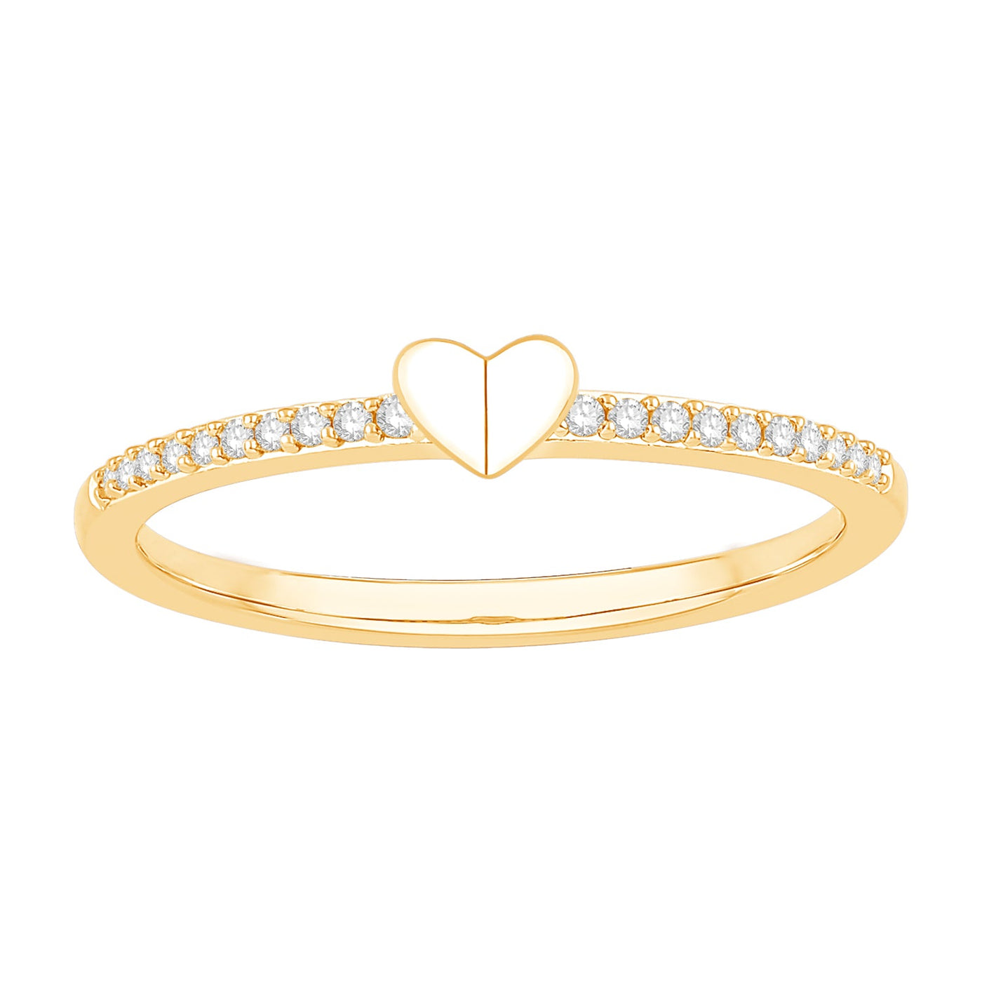 10K Yellow Gold Diamond Heart Ring