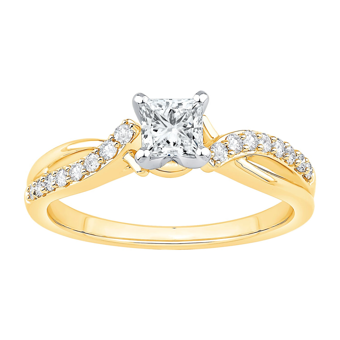 14K Yellow Gold Diamond Engagement Ring Semi Mount (1/5ctw)