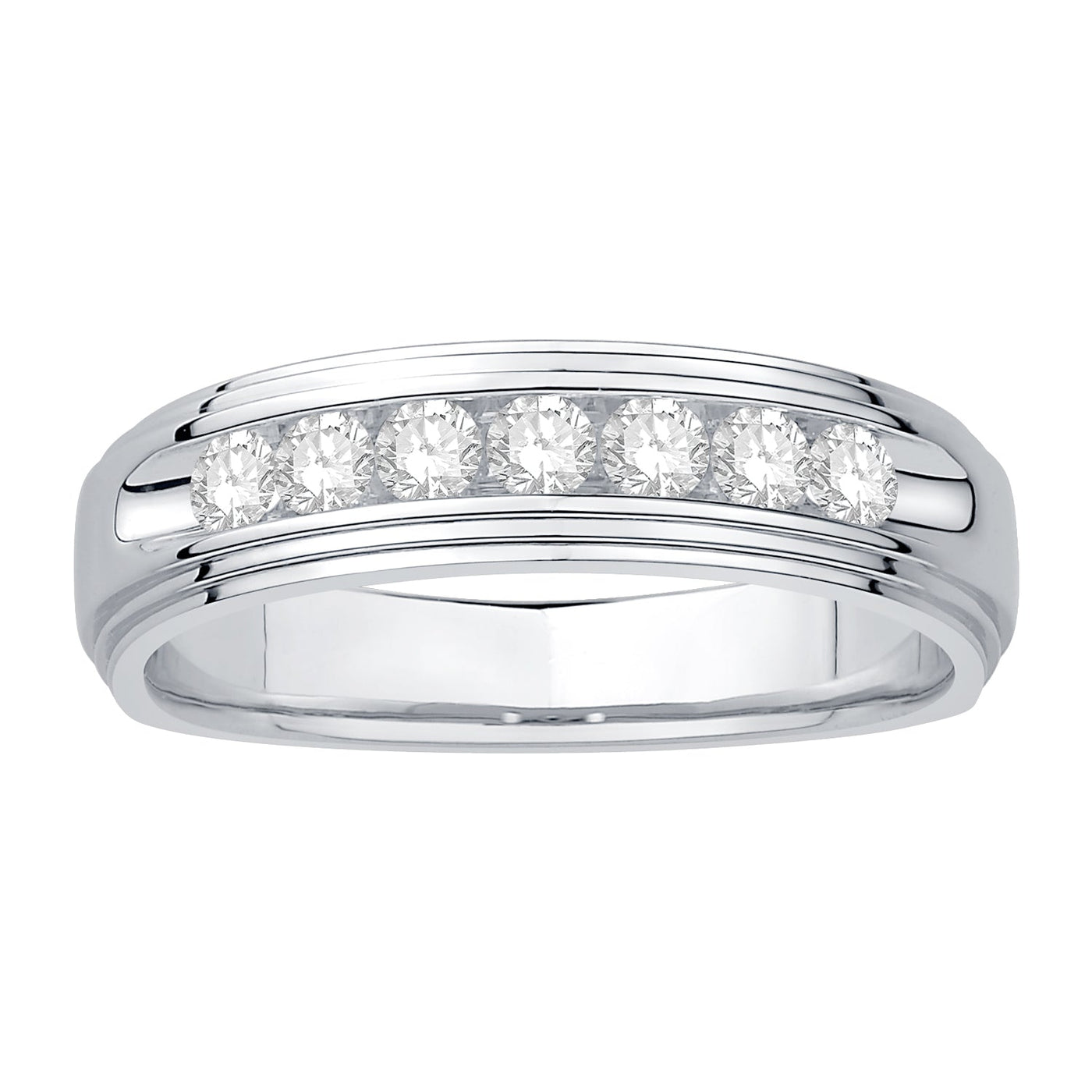 10K White Gold Diamond Wedding Band