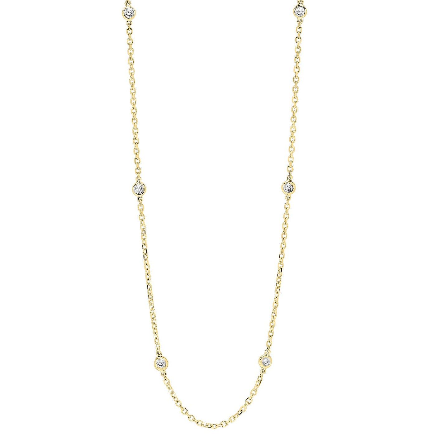 14K Yellow Gold Diamond By The Yard Necklace