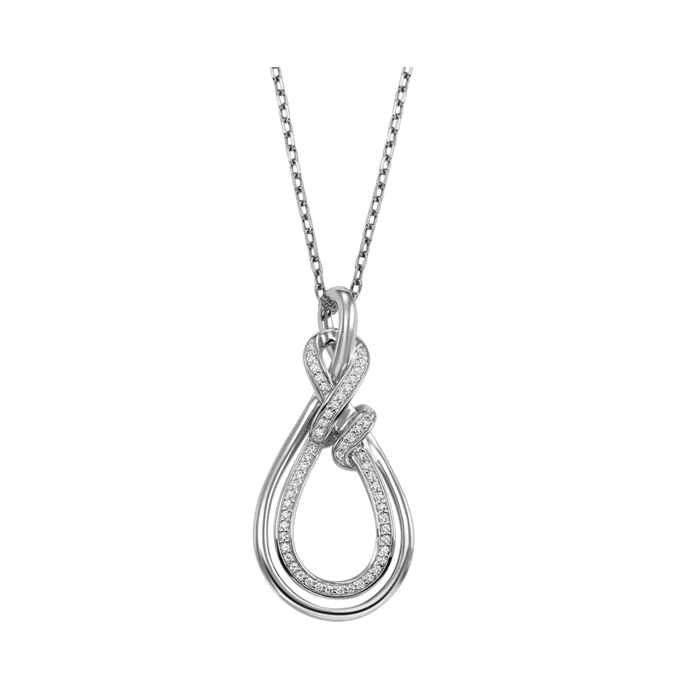 14K White Gold Diamond Pendant