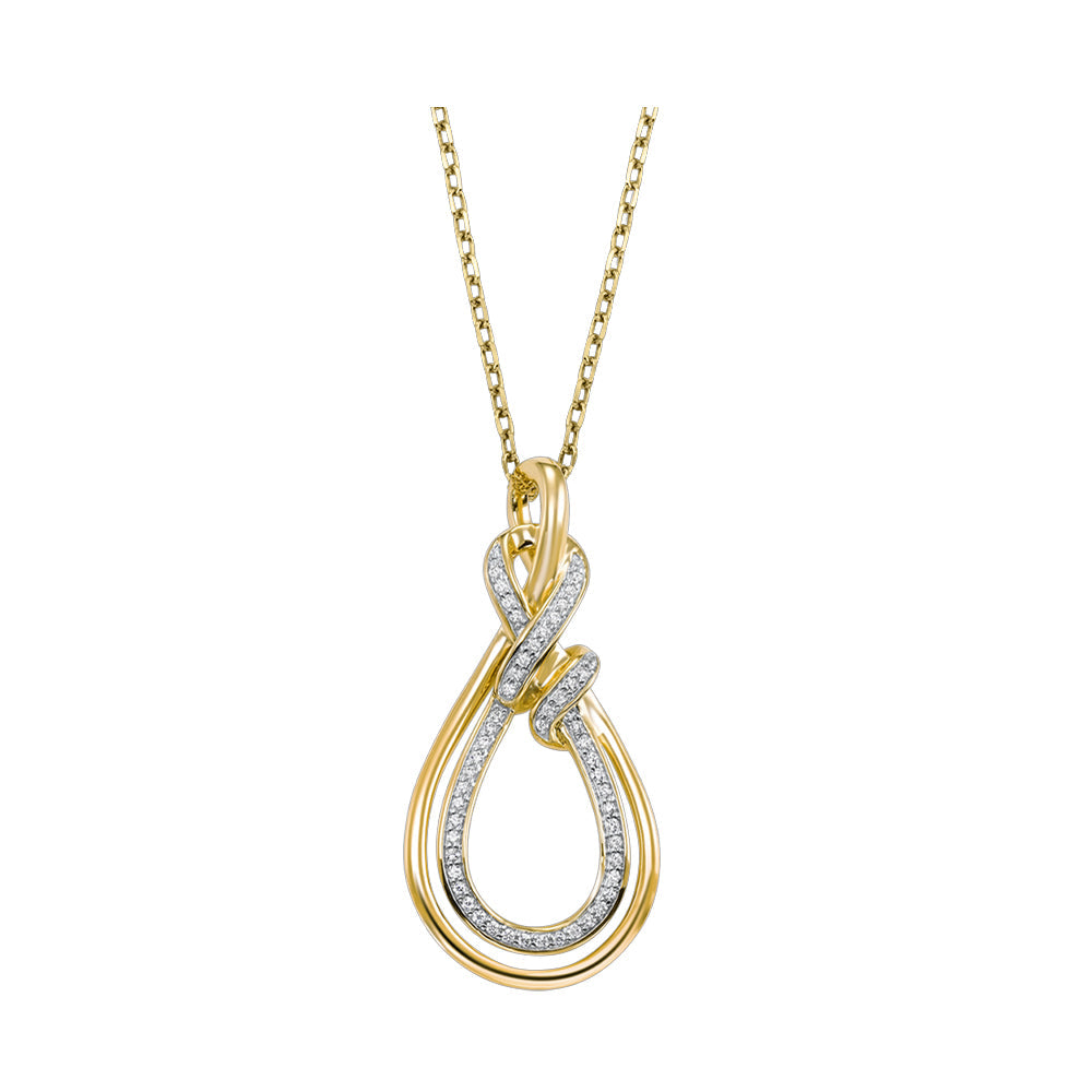 14K Yellow Gold Diamond Pendant