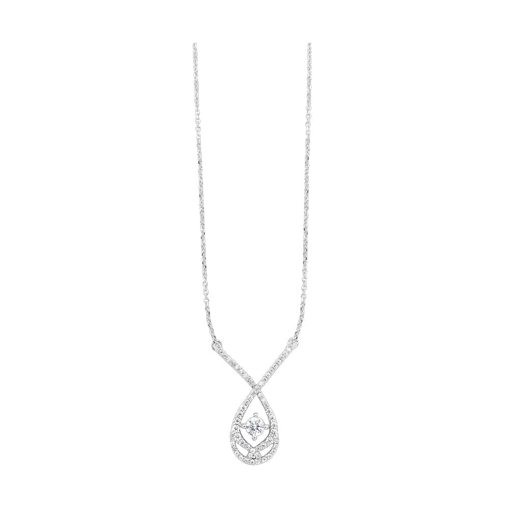 Sterling Silver Diamond Necklace