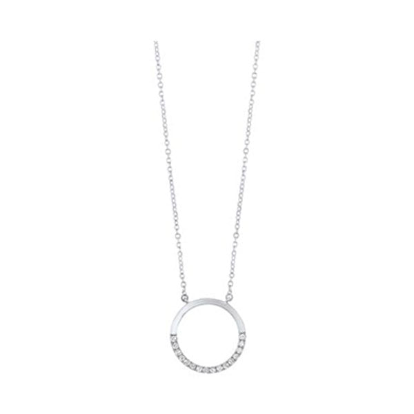 14K White Gold Diamond Pendant