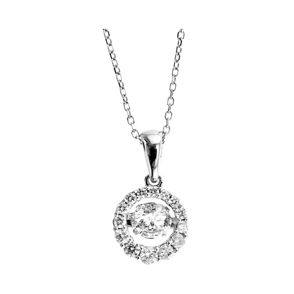 14K White Gold Diamond Pendant