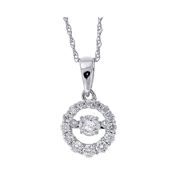 14K White Gold Diamond Pendant