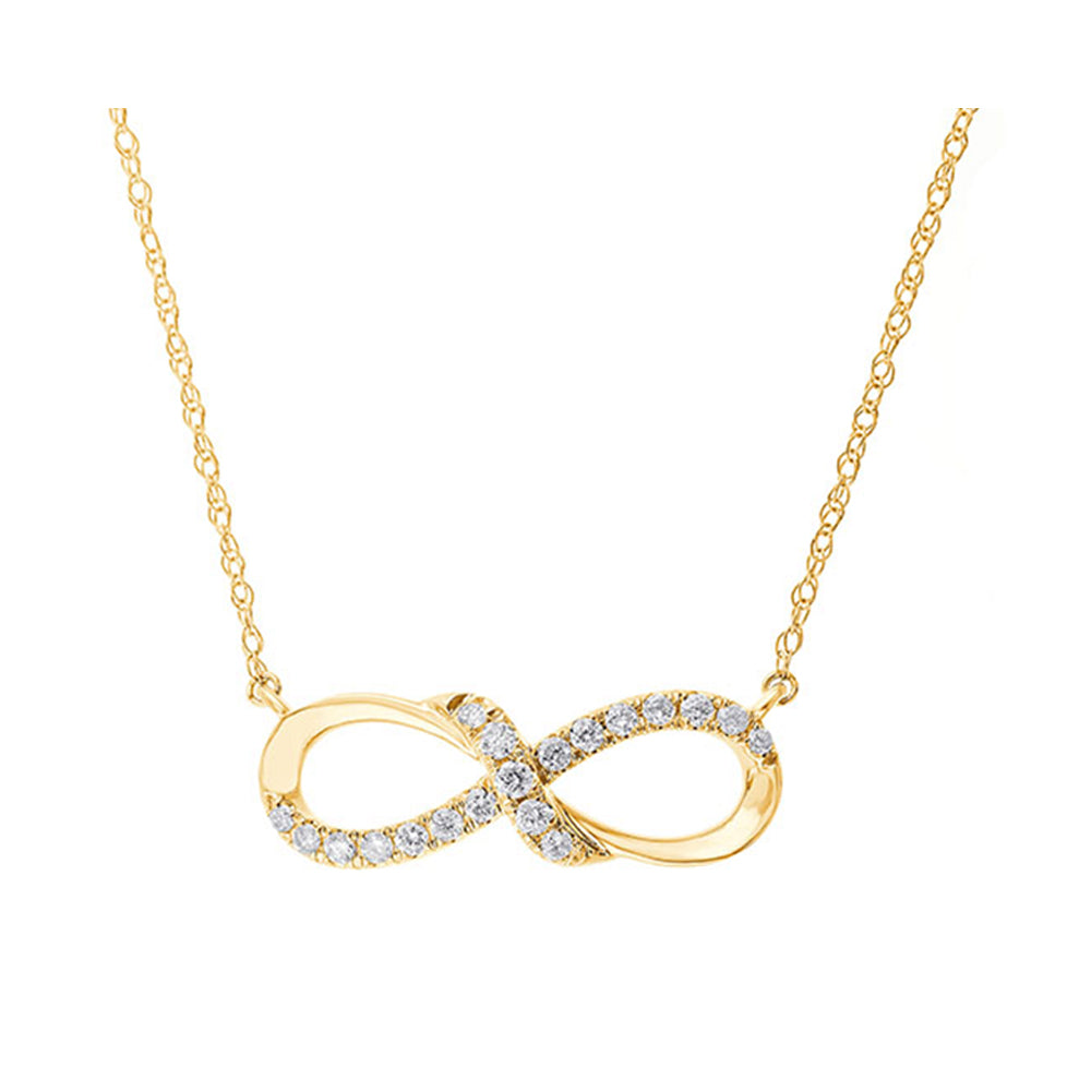 10K Yellow Gold Diamond Infinity Necklace