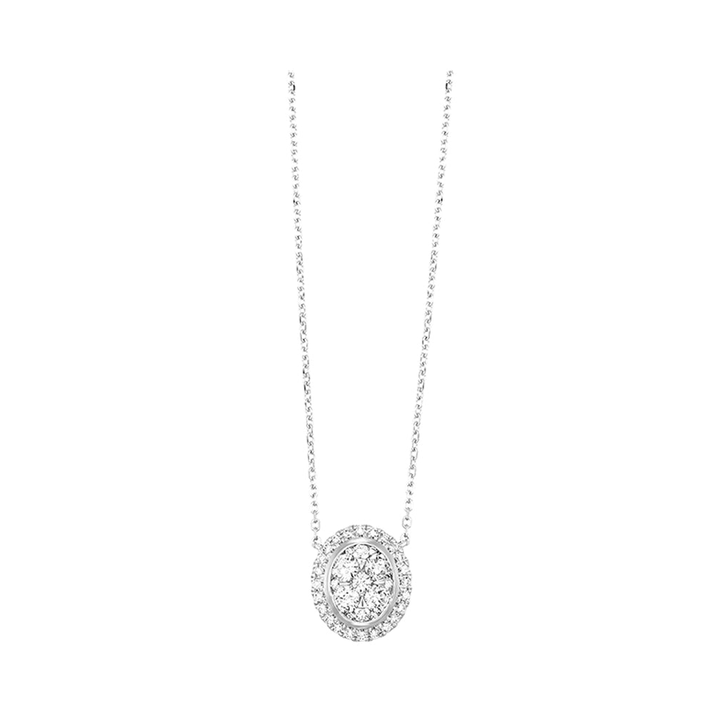 14K White Gold Diamond Necklace