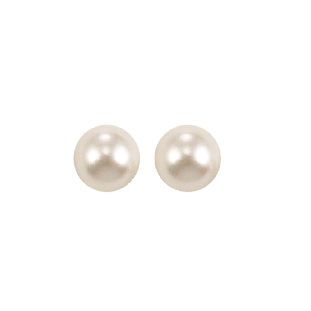 14K Yellow Gold Pearl Stud Earrings