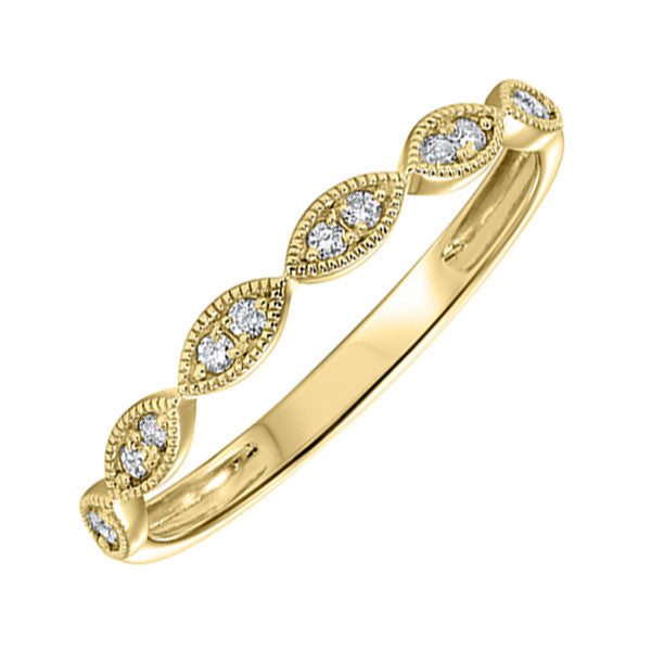 14K Yellow Gold Diamond Stackable Ring