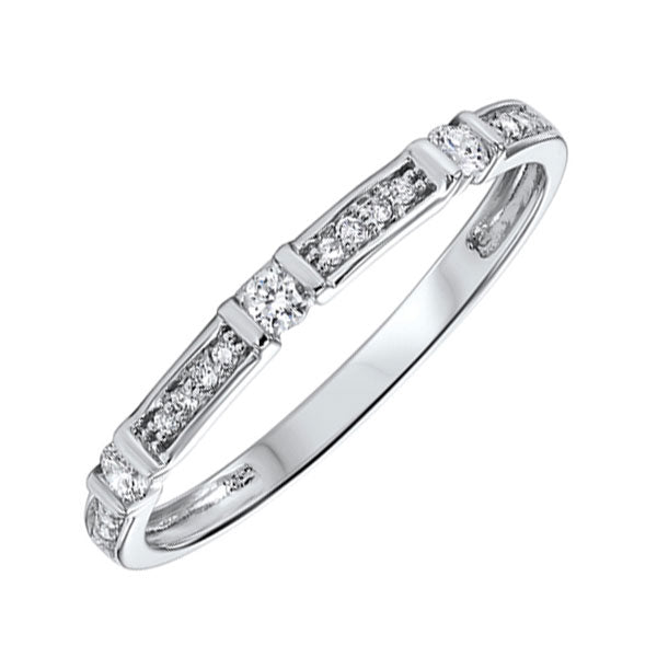 14K White Gold Diamond Stackable Ring