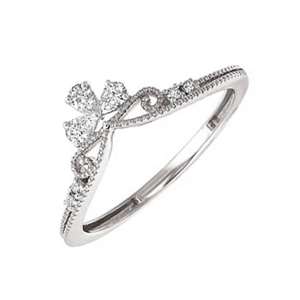 14K White Gold Diamond Princess Ring