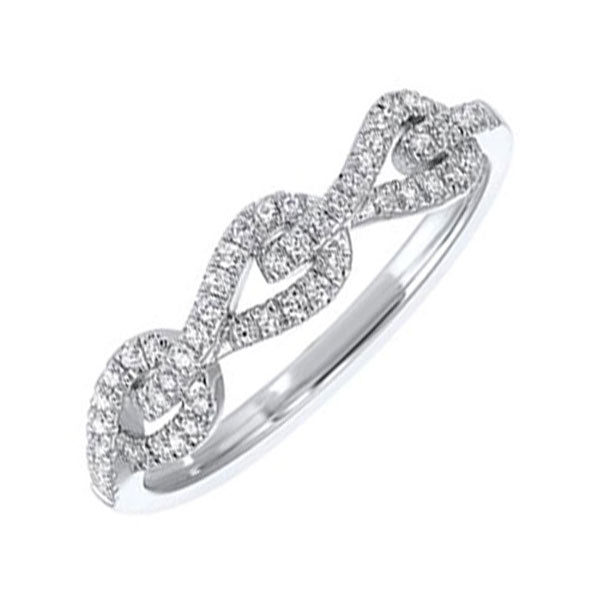 10K White Gold Diamond Stackable Ring