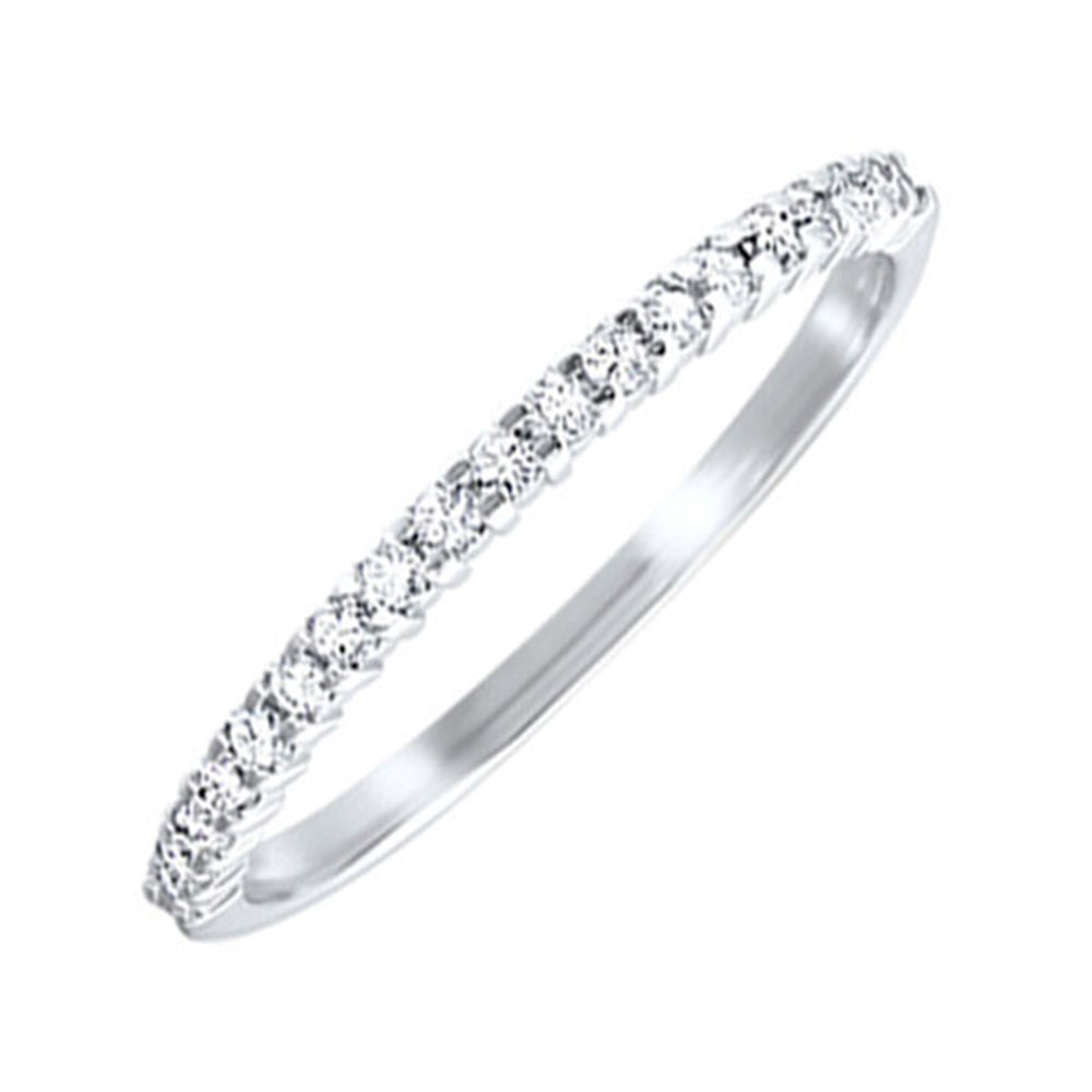 10K White Gold Diamond Stackable Ring