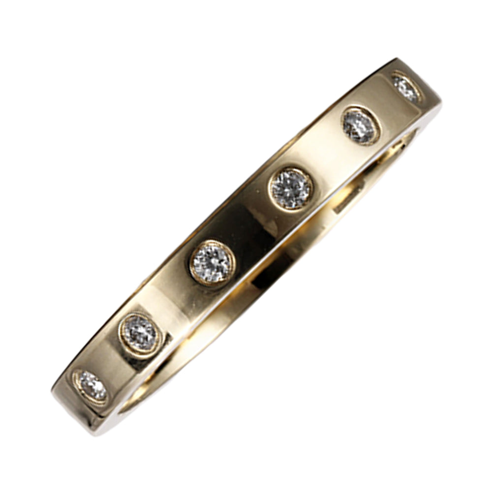 14K Yellow Gold Diamond Stackable Ring